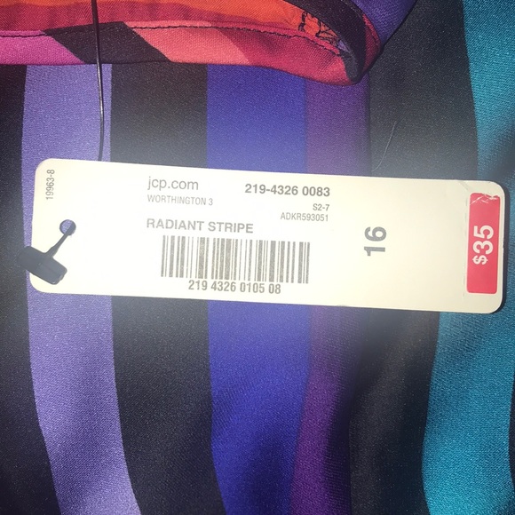 NWT Worthington Radiant Stripe Colorful Mini Dress - Picture 6 of 6